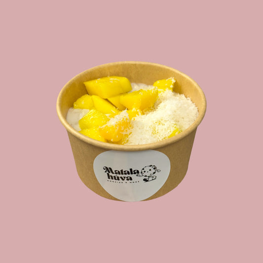 Arroz con leche de coco y mango