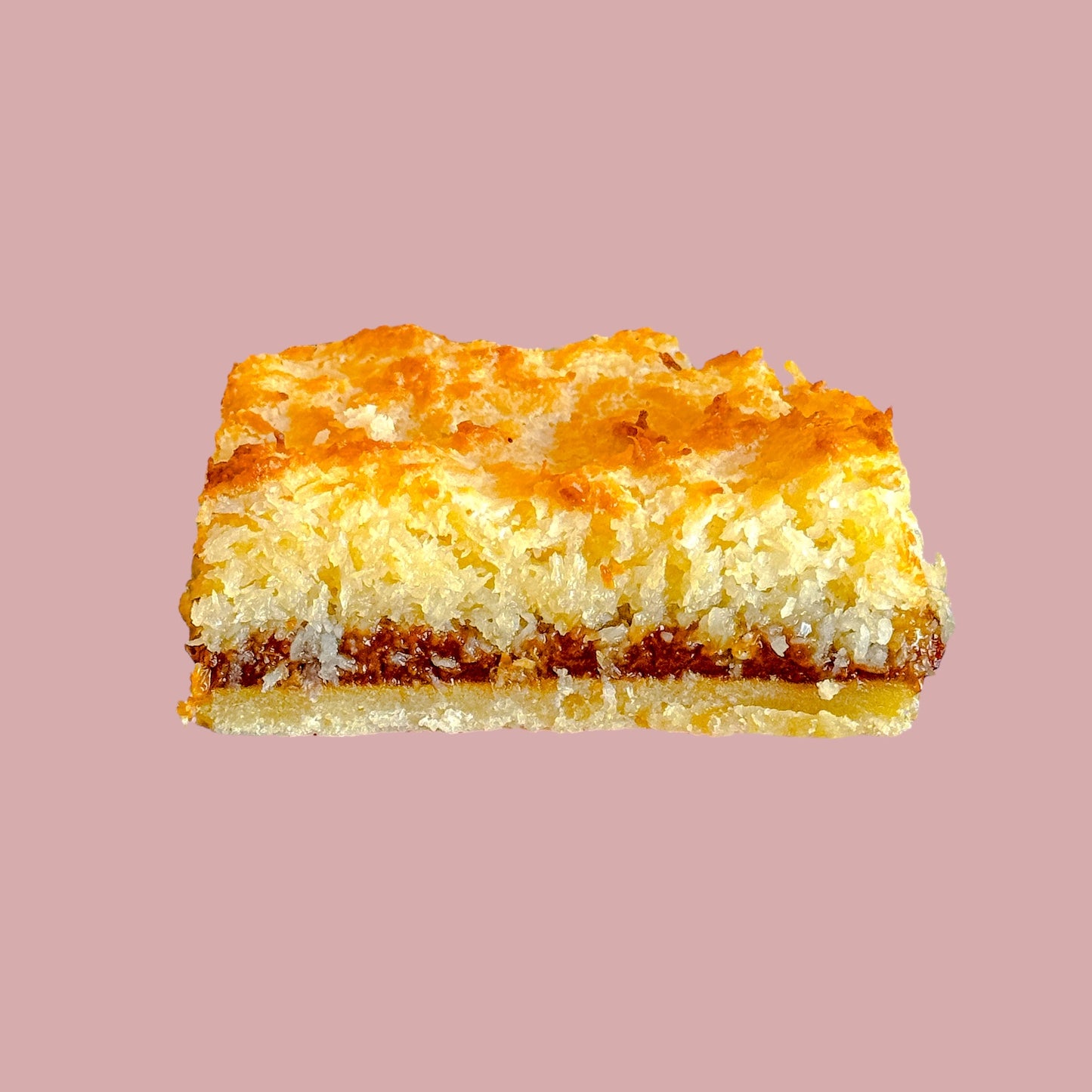 Cuadrado de coco y dulce de leche